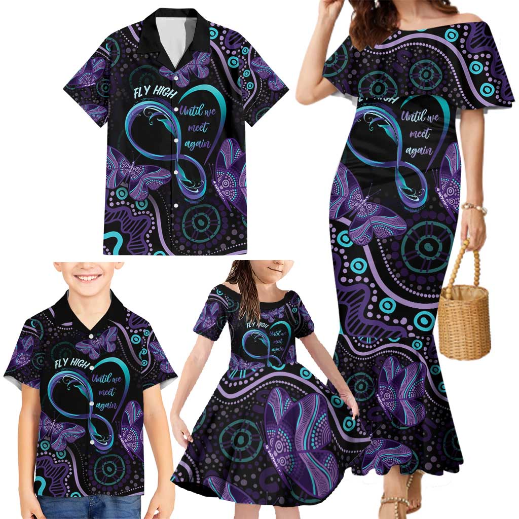 Personalized Australia Infinity Heart Indigenous Family Matching Mermaid Dress and Hawaiian Shirt Fly High Until We Meet Again - Aussie Hoodie