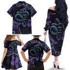 Personalized Australia Infinity Heart Indigenous Family Matching Off The Shoulder Long Sleeve Dress and Hawaiian Shirt Fly High Until We Meet Again - Aussie Hoodie