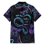 Personalized Australia Infinity Heart Indigenous Family Matching Off The Shoulder Long Sleeve Dress and Hawaiian Shirt Fly High Until We Meet Again - Aussie Hoodie