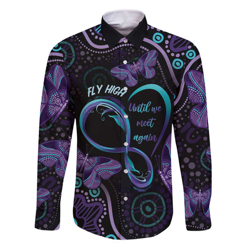 Personalized Australia Infinity Heart Indigenous Family Matching Off The Shoulder Long Sleeve Dress and Hawaiian Shirt Fly High Until We Meet Again - Aussie Hoodie