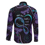 Personalized Australia Infinity Heart Indigenous Family Matching Off The Shoulder Long Sleeve Dress and Hawaiian Shirt Fly High Until We Meet Again - Aussie Hoodie