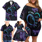 Personalized Australia Infinity Heart Indigenous Family Matching Off Shoulder Short Dress and Hawaiian Shirt Fly High Until We Meet Again - Aussie Hoodie