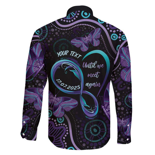 Personalized Australia Infinity Heart Indigenous Family Matching Off Shoulder Short Dress and Hawaiian Shirt Fly High Until We Meet Again - Aussie Hoodie