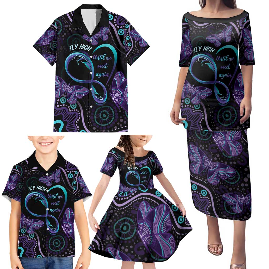 Personalized Australia Infinity Heart Indigenous Family Matching Puletasi and Hawaiian Shirt Fly High Until We Meet Again - Aussie Hoodie