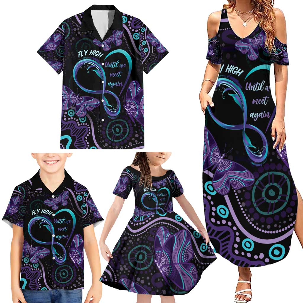 Personalized Australia Infinity Heart Indigenous Family Matching Summer Maxi Dress and Hawaiian Shirt Fly High Until We Meet Again - Aussie Hoodie