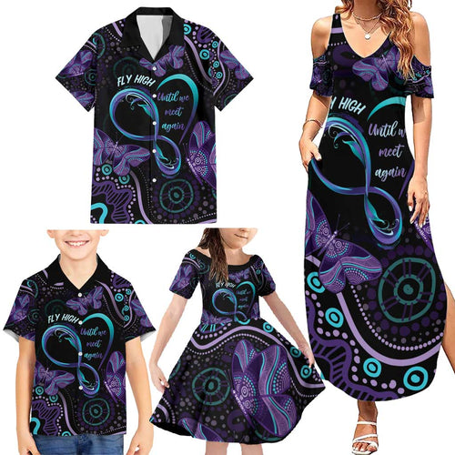 Personalized Australia Infinity Heart Indigenous Family Matching Summer Maxi Dress and Hawaiian Shirt Fly High Until We Meet Again - Aussie Hoodie