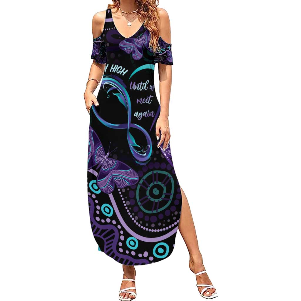 Personalized Australia Infinity Heart Indigenous Family Matching Summer Maxi Dress and Hawaiian Shirt Fly High Until We Meet Again - Aussie Hoodie