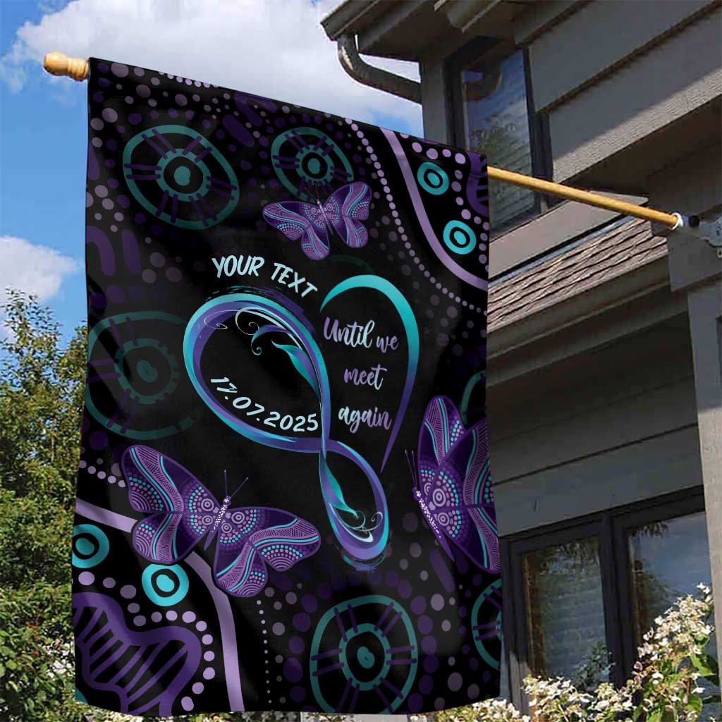Personalized Australia Infinity Heart Indigenous Garden Flag Fly High Until We Meet Again - Aussie Hoodie