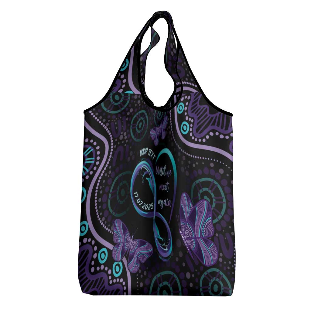 Personalized Australia Infinity Heart Indigenous Grocery Bag Fly High Until We Meet Again - Aussie Hoodie