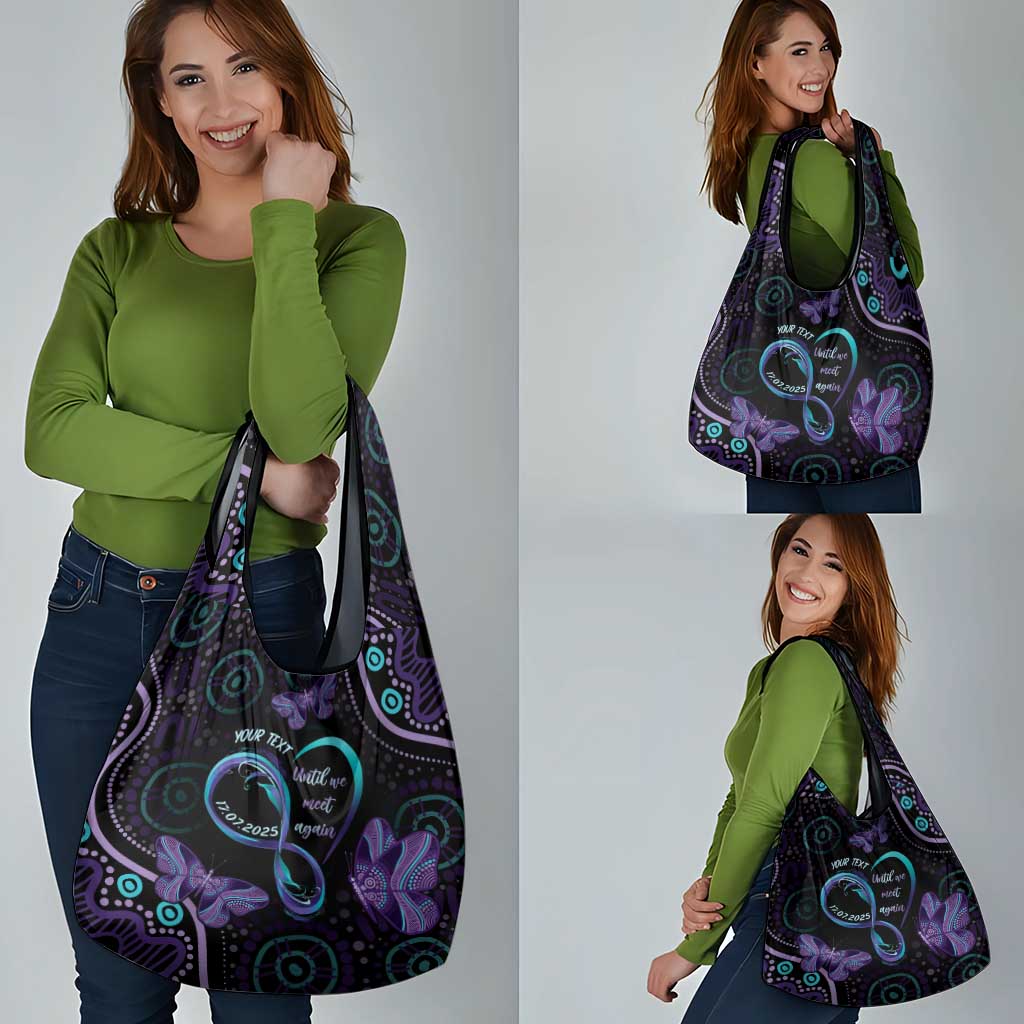 Personalized Australia Infinity Heart Indigenous Grocery Bag Fly High Until We Meet Again - Aussie Hoodie