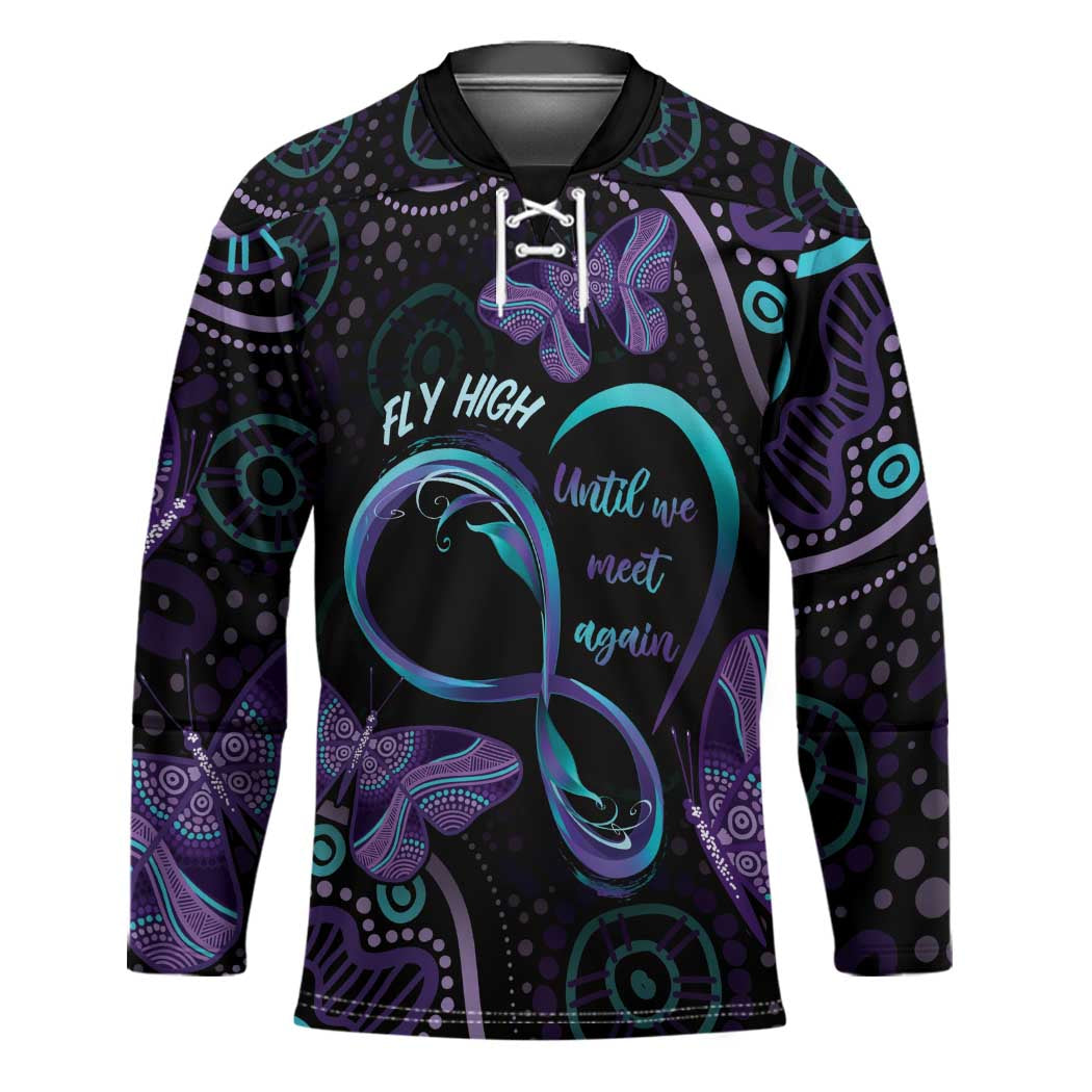 Personalized Australia Infinity Heart Indigenous Hockey Jersey Fly High Until We Meet Again - Aussie Hoodie