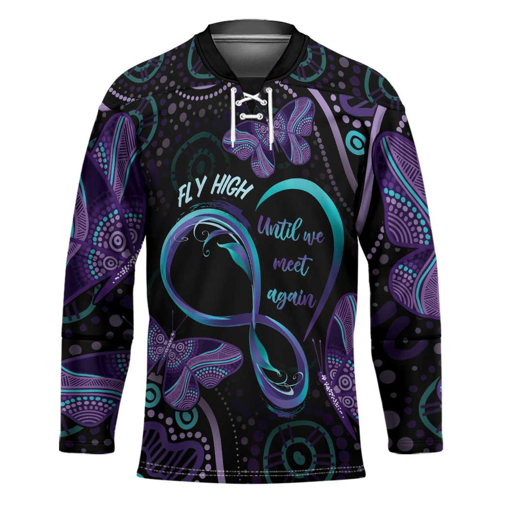 Personalized Australia Infinity Heart Indigenous Hockey Jersey Fly High Until We Meet Again - Aussie Hoodie