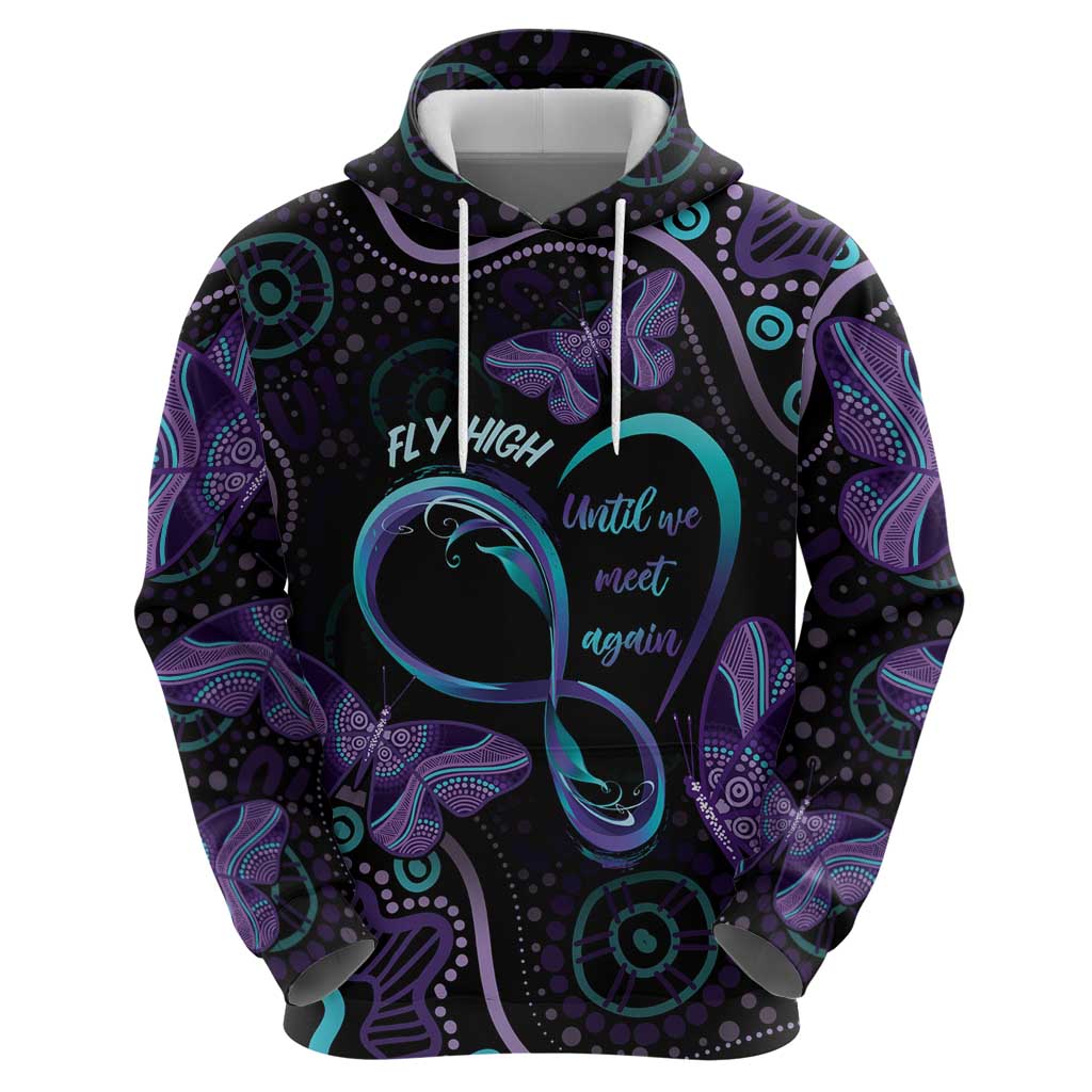 Personalized Australia Infinity Heart Indigenous Hoodie Fly High Until We Meet Again - Aussie Hoodie