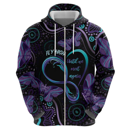Personalized Australia Infinity Heart Indigenous Hoodie Fly High Until We Meet Again - Aussie Hoodie