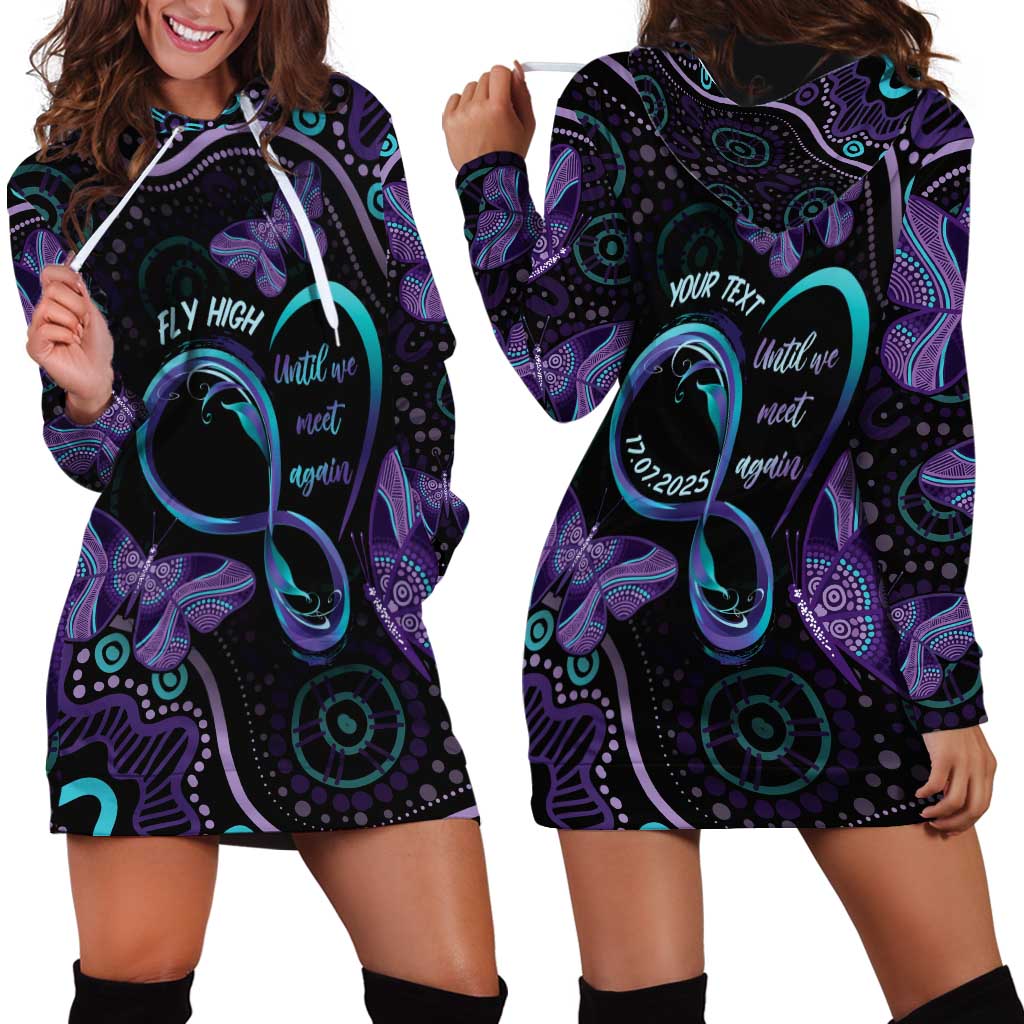 Personalized Australia Infinity Heart Indigenous Hoodie Dress Fly High Until We Meet Again - Aussie Hoodie