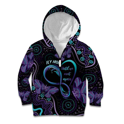 Personalized Australia Infinity Heart Indigenous Kid Hoodie Fly High Until We Meet Again - Aussie Hoodie