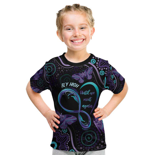 Personalized Australia Infinity Heart Indigenous Kid T Shirt Fly High Until We Meet Again - Aussie Hoodie