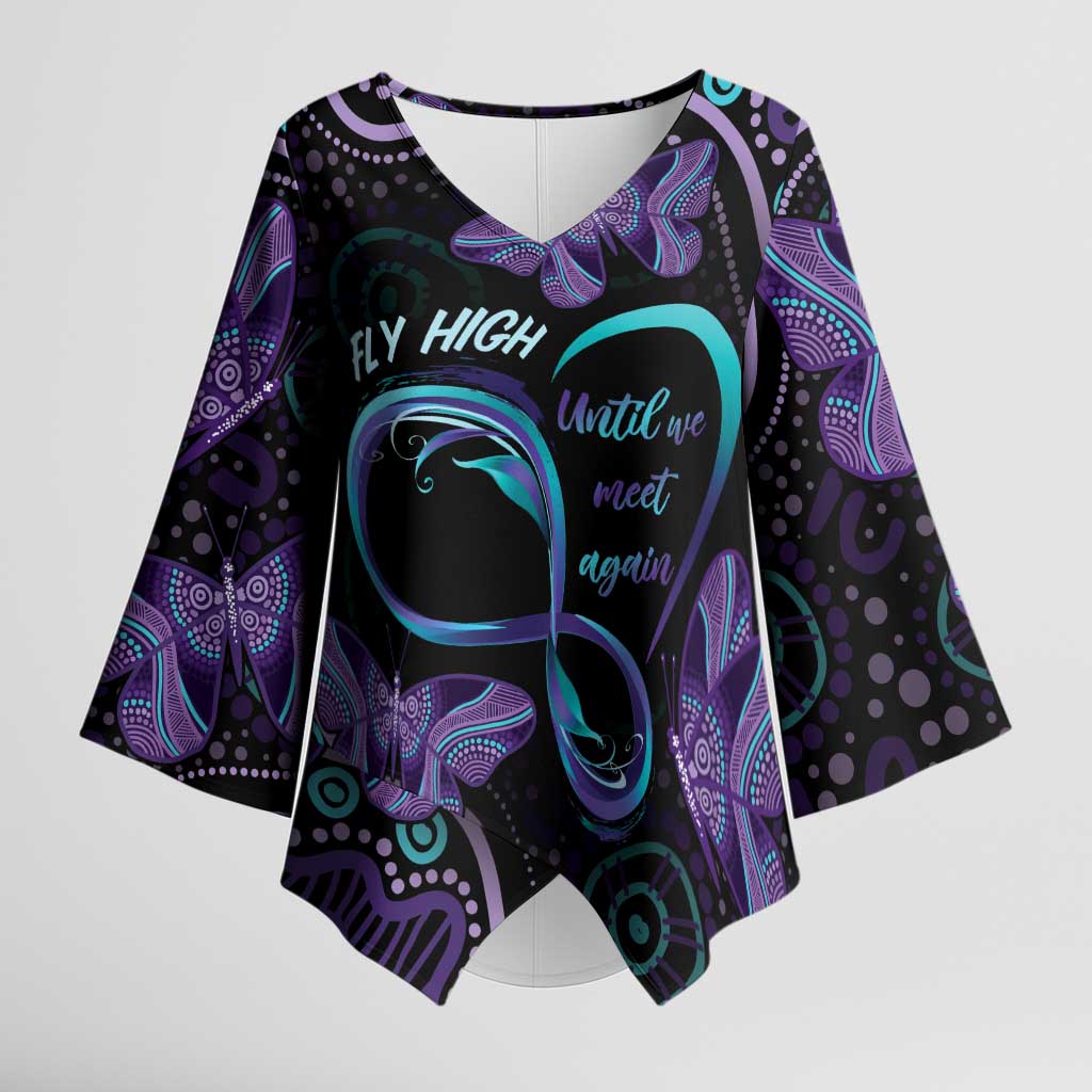 Personalized Australia Infinity Heart Indigenous Kimono Sleeve Blouse Fly High Until We Meet Again - Aussie Hoodie