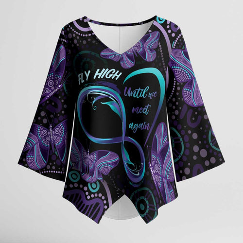 Personalized Australia Infinity Heart Indigenous Kimono Sleeve Blouse Fly High Until We Meet Again - Aussie Hoodie