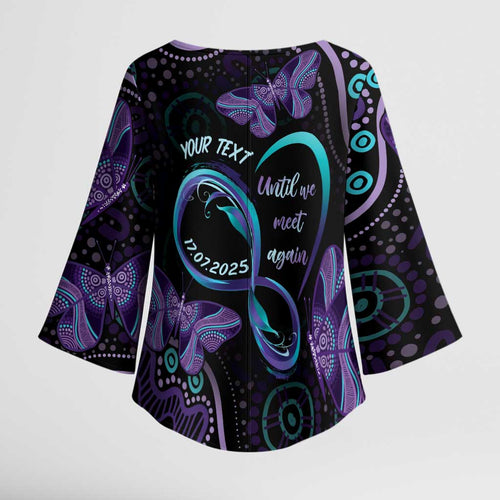 Personalized Australia Infinity Heart Indigenous Kimono Sleeve Blouse Fly High Until We Meet Again - Aussie Hoodie