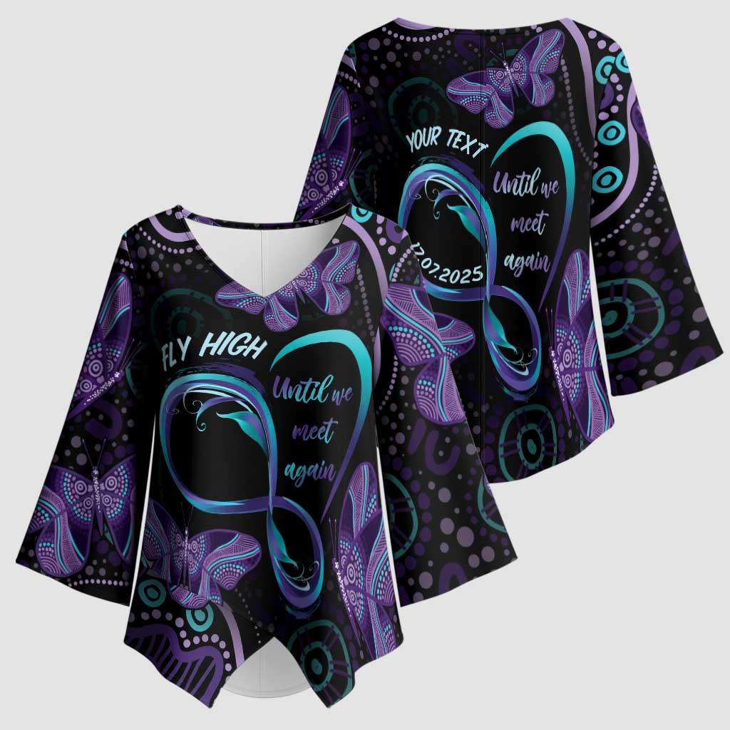 Personalized Australia Infinity Heart Indigenous Kimono Sleeve Blouse Fly High Until We Meet Again - Aussie Hoodie