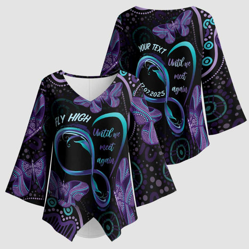 Personalized Australia Infinity Heart Indigenous Kimono Sleeve Blouse Fly High Until We Meet Again - Aussie Hoodie