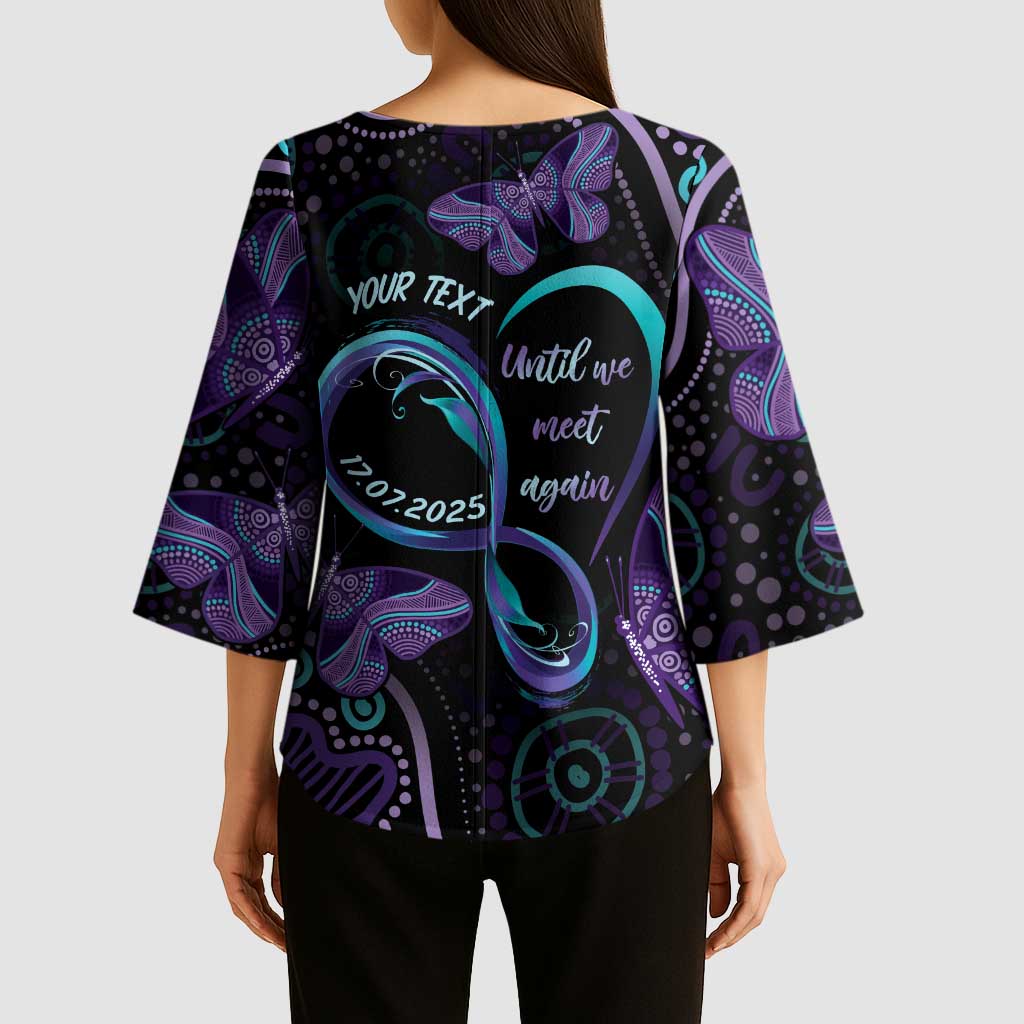 Personalized Australia Infinity Heart Indigenous Kimono Sleeve Blouse Fly High Until We Meet Again - Aussie Hoodie