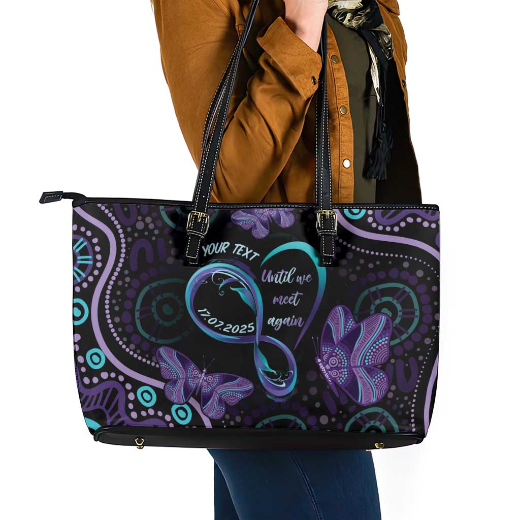 Personalized Australia Infinity Heart Indigenous Leather Tote Bag Fly High Until We Meet Again - Aussie Hoodie