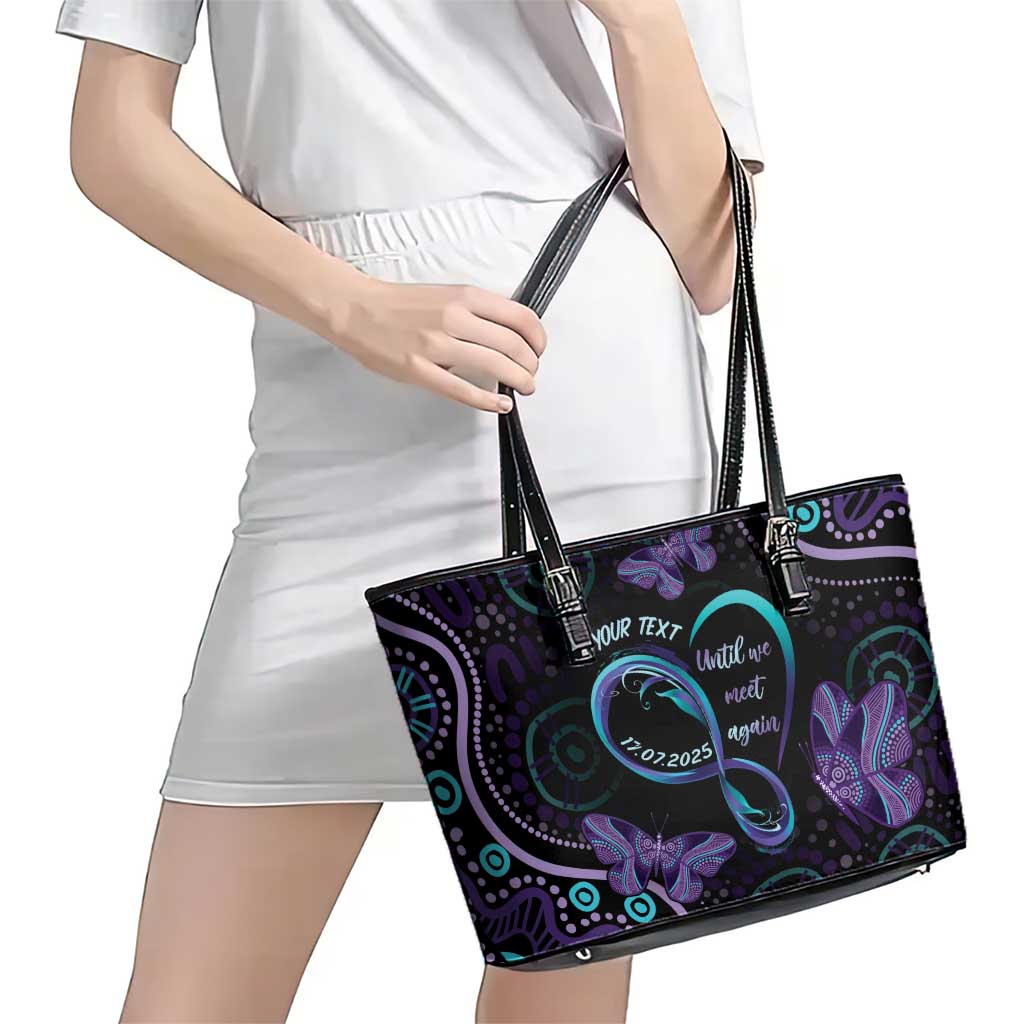 Personalized Australia Infinity Heart Indigenous Leather Tote Bag Fly High Until We Meet Again - Aussie Hoodie