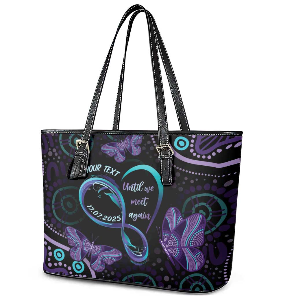 Personalized Australia Infinity Heart Indigenous Leather Tote Bag Fly High Until We Meet Again - Aussie Hoodie