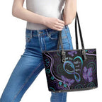 Personalized Australia Infinity Heart Indigenous Leather Tote Bag Fly High Until We Meet Again - Aussie Hoodie
