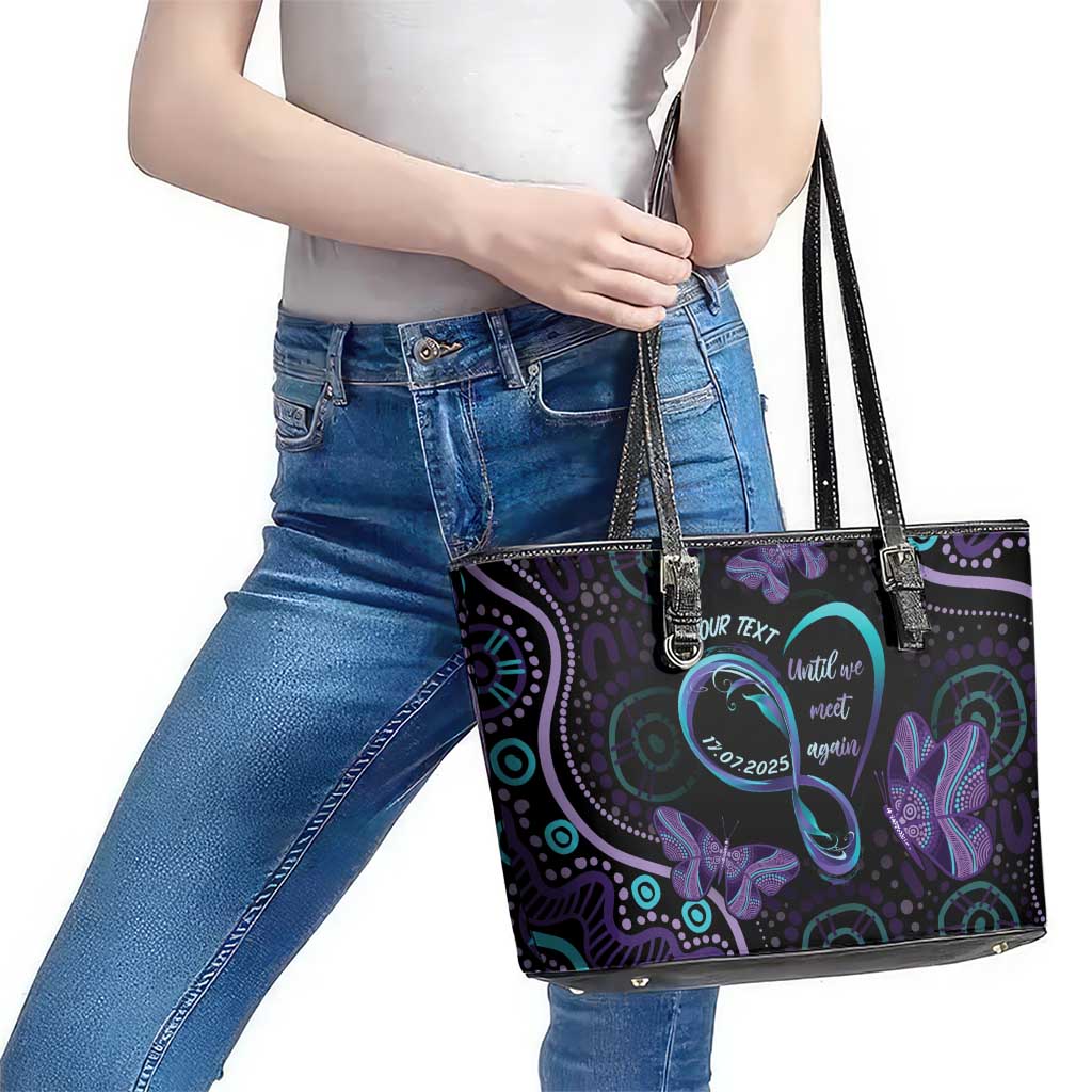 Personalized Australia Infinity Heart Indigenous Leather Tote Bag Fly High Until We Meet Again - Aussie Hoodie