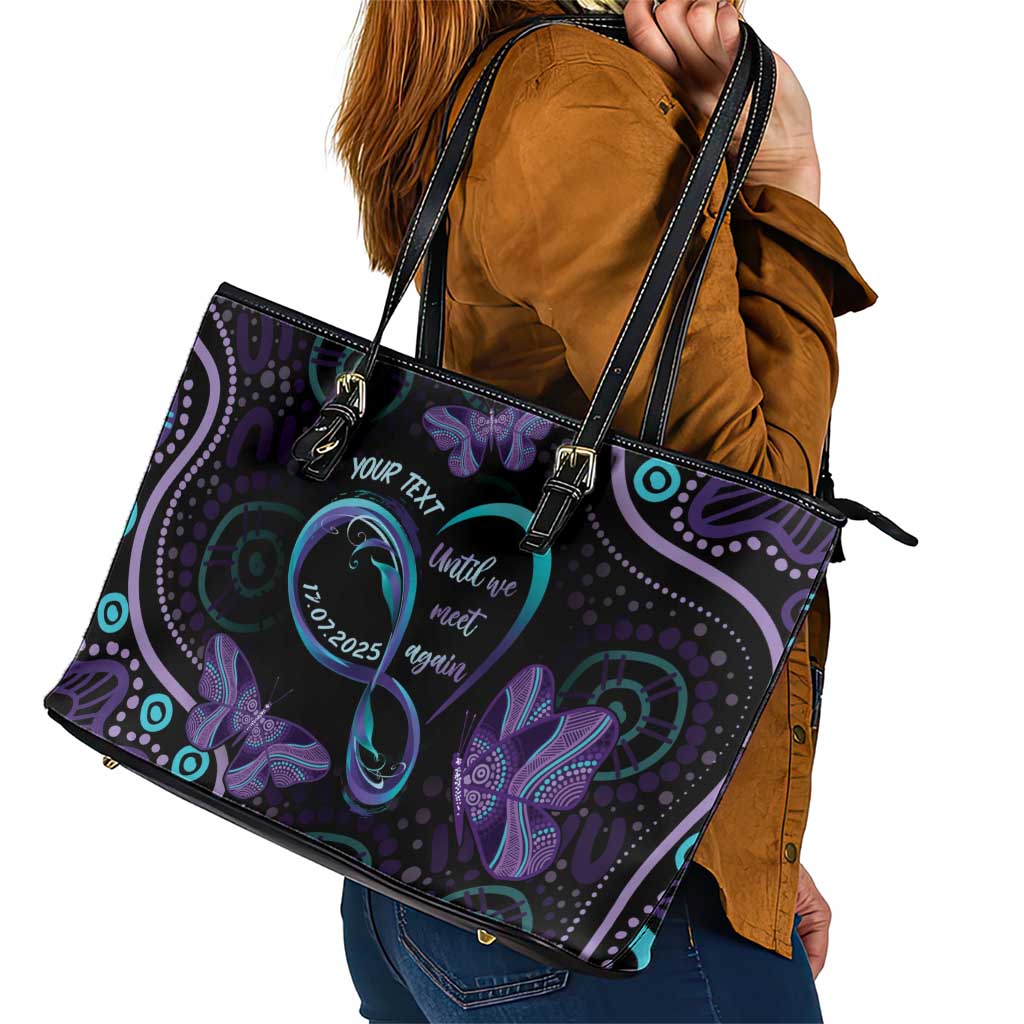 Personalized Australia Infinity Heart Indigenous Leather Tote Bag Fly High Until We Meet Again - Aussie Hoodie