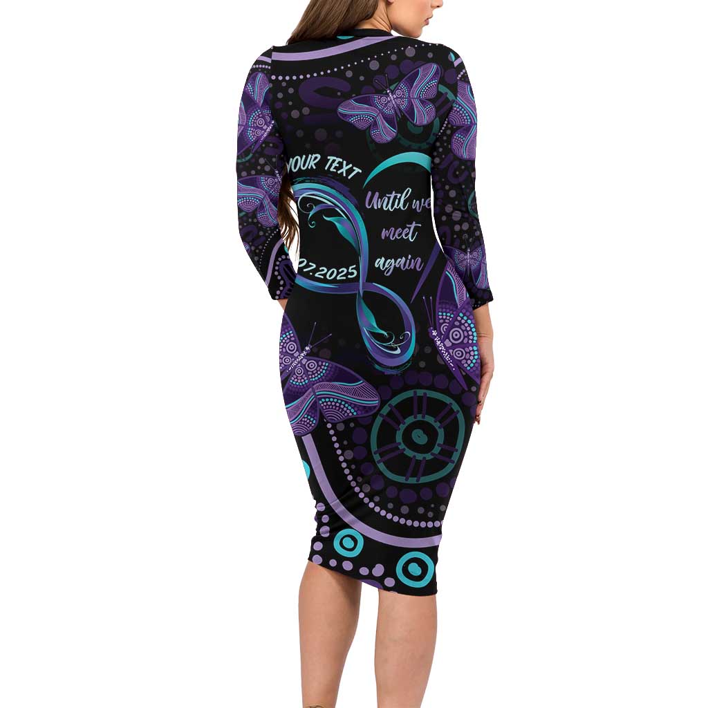 Personalized Australia Infinity Heart Indigenous Long Sleeve Bodycon Dress Fly High Until We Meet Again - Aussie Hoodie