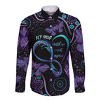 Personalized Australia Infinity Heart Indigenous Long Sleeve Button Shirt Fly High Until We Meet Again - Aussie Hoodie