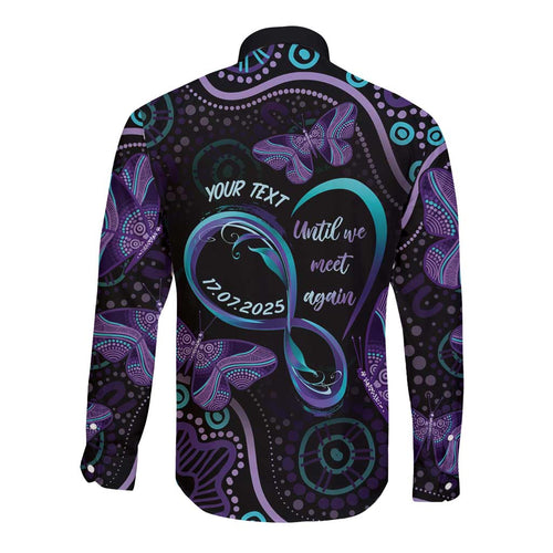 Personalized Australia Infinity Heart Indigenous Long Sleeve Button Shirt Fly High Until We Meet Again - Aussie Hoodie