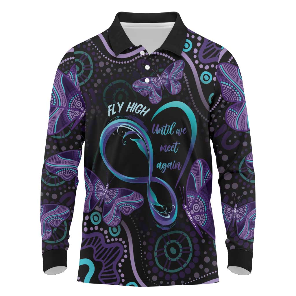 Personalized Australia Infinity Heart Indigenous Long Sleeve Polo Shirt Fly High Until We Meet Again - Aussie Hoodie