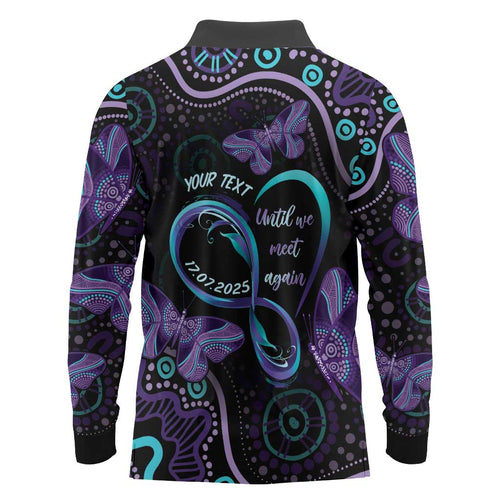Personalized Australia Infinity Heart Indigenous Long Sleeve Polo Shirt Fly High Until We Meet Again - Aussie Hoodie