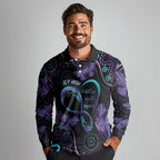Personalized Australia Infinity Heart Indigenous Long Sleeve Polo Shirt Fly High Until We Meet Again - Aussie Hoodie