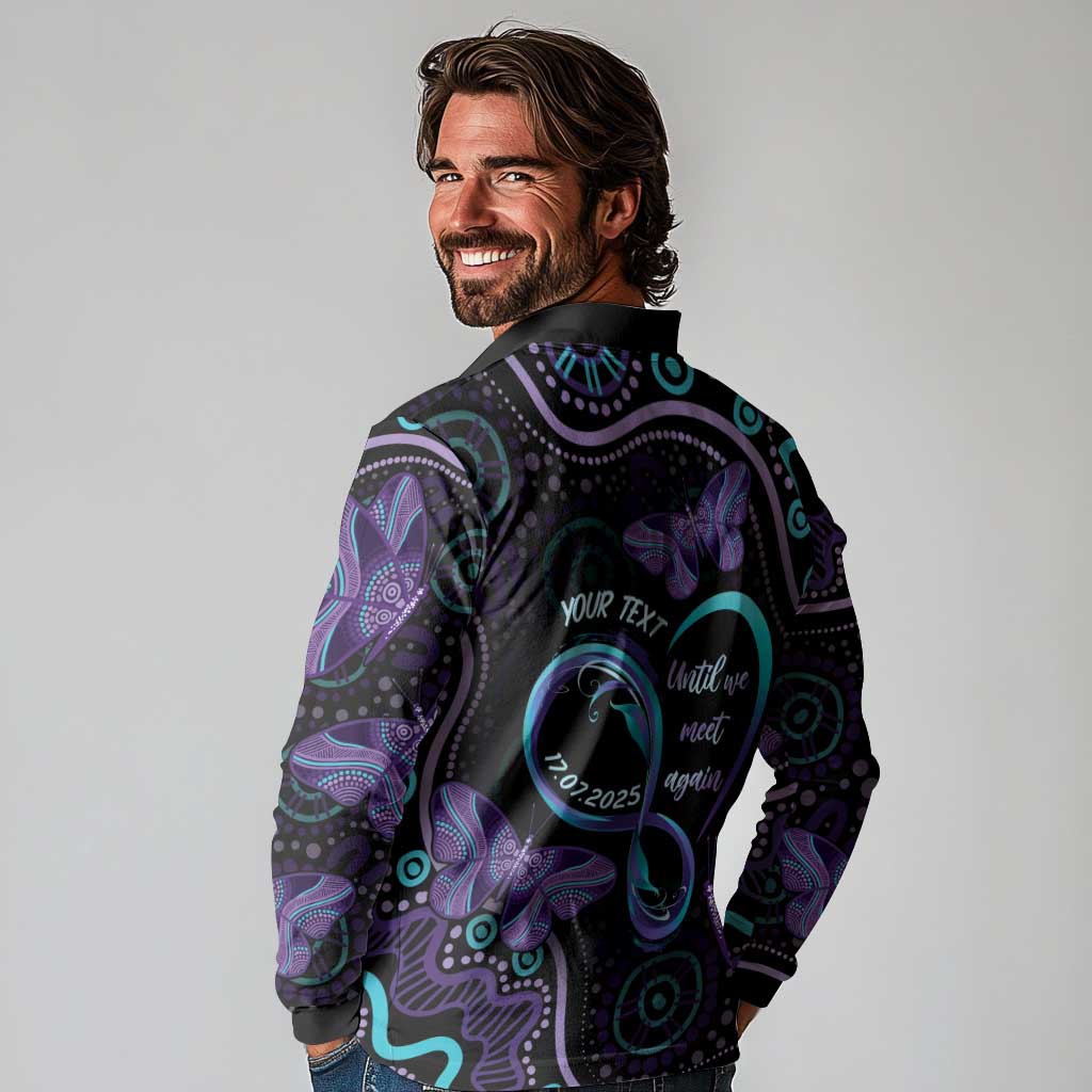 Personalized Australia Infinity Heart Indigenous Long Sleeve Polo Shirt Fly High Until We Meet Again - Aussie Hoodie