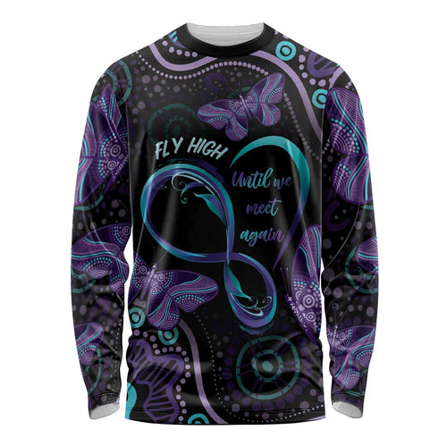 Personalized Australia Infinity Heart Indigenous Long Sleeve Shirt Fly High Until We Meet Again - Aussie Hoodie