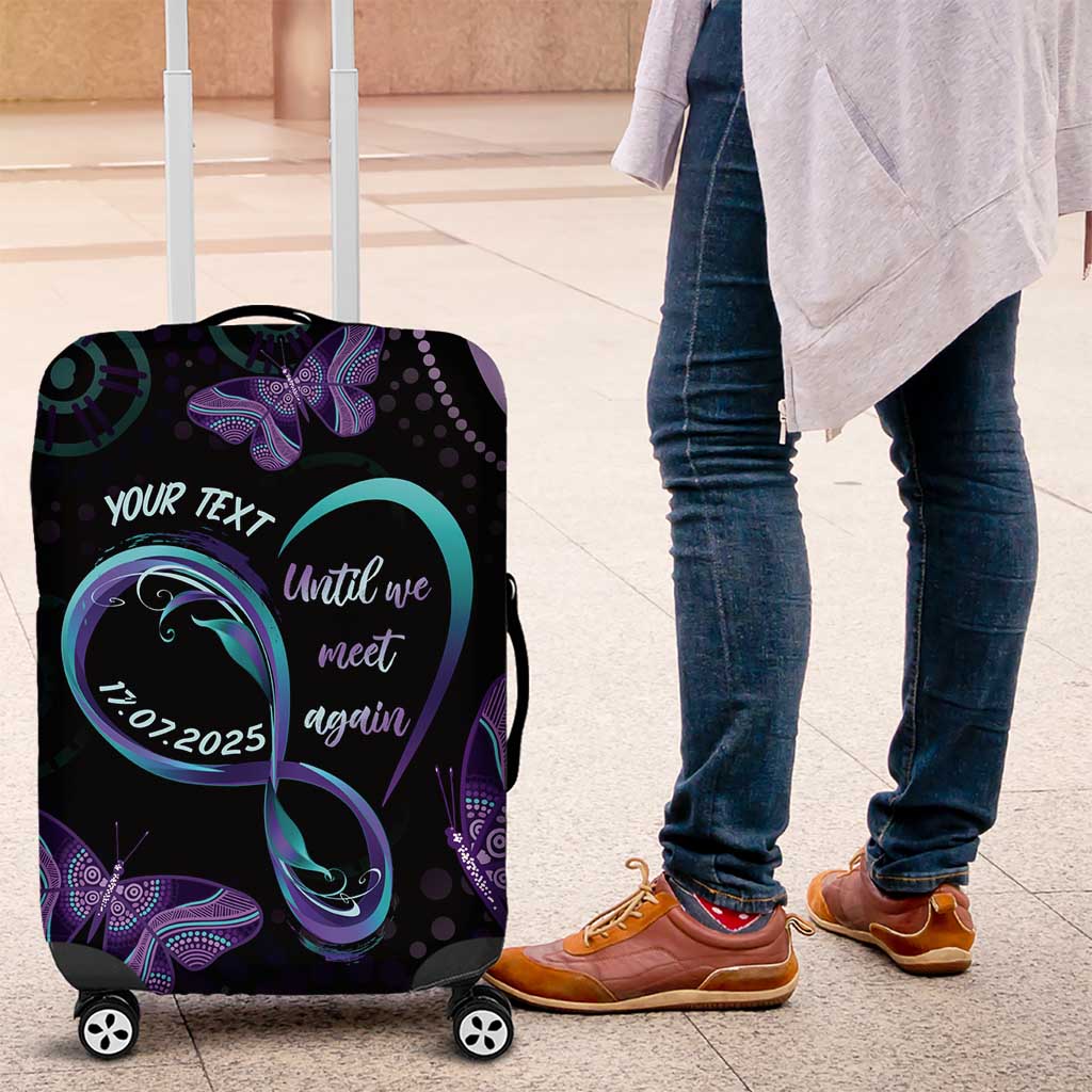 Personalized Australia Infinity Heart Indigenous Luggage Cover Fly High Until We Meet Again - Aussie Hoodie