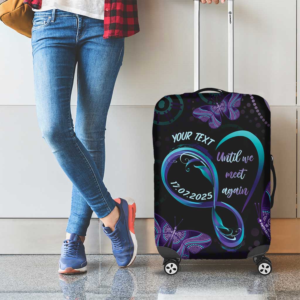 Personalized Australia Infinity Heart Indigenous Luggage Cover Fly High Until We Meet Again - Aussie Hoodie