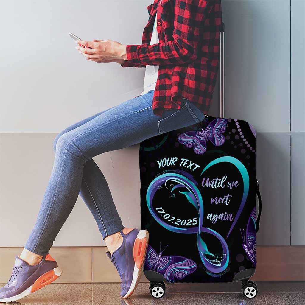 Personalized Australia Infinity Heart Indigenous Luggage Cover Fly High Until We Meet Again - Aussie Hoodie