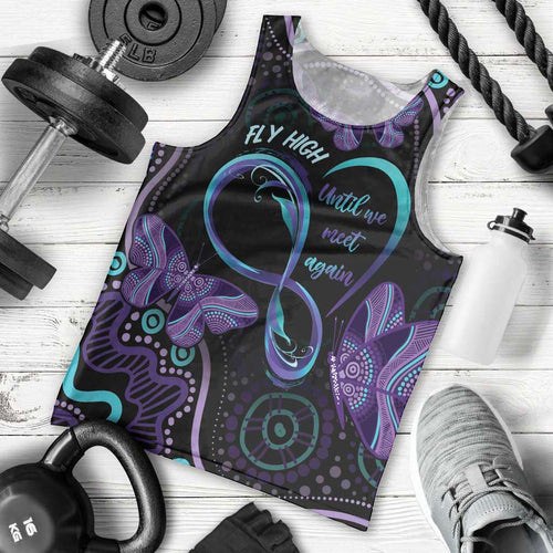 Personalized Australia Infinity Heart Indigenous Men Tank Top Fly High Until We Meet Again - Aussie Hoodie