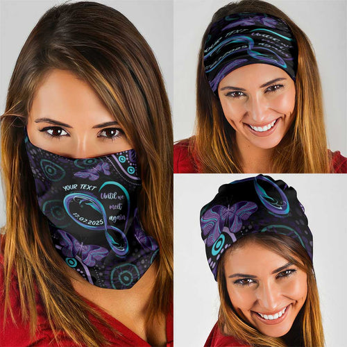 Personalized Australia Infinity Heart Indigenous Neck Gaiter Fly High Until We Meet Again - Aussie Hoodie