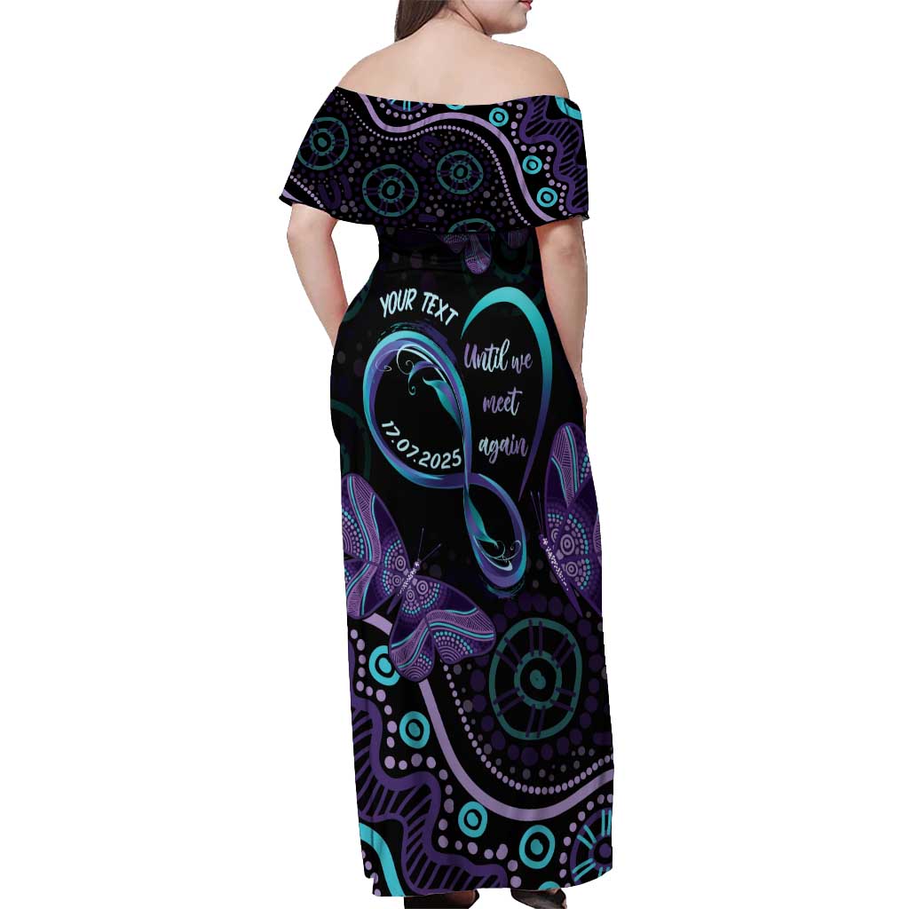 Personalized Australia Infinity Heart Indigenous Off Shoulder Maxi Dress Fly High Until We Meet Again - Aussie Hoodie