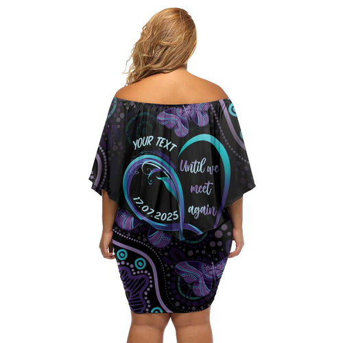Personalized Australia Infinity Heart Indigenous Off Shoulder Short Dress Fly High Until We Meet Again - Aussie Hoodie