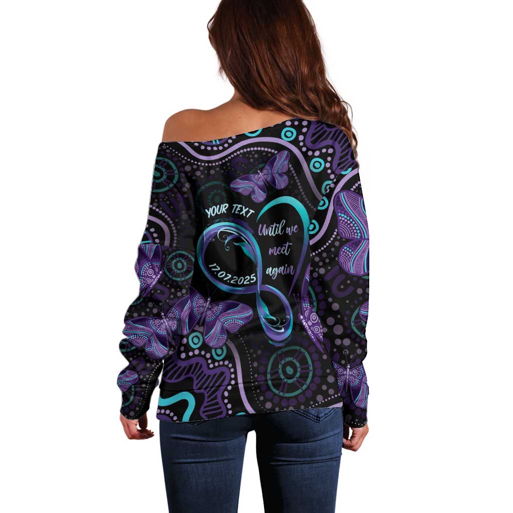 Personalized Australia Infinity Heart Indigenous Off Shoulder Sweater Fly High Until We Meet Again - Aussie Hoodie