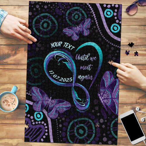 Personalized Australia Infinity Heart Indigenous Puzzle Fly High Until We Meet Again - Aussie Hoodie